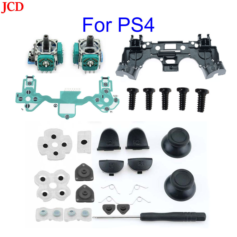 AliExpress For PS4 Controller Repair Set L1 R1 L2 R2 Trigger Buttons 3D Analog Joysticks Thumb Sticks Cap Conductive Rubber Screwdriver Kit
