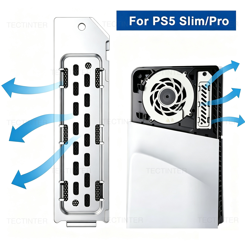 AliExpress For PS5 Slim/Pro Console SSD Heatsink Dust Cover M.2 SSD Extension Slot Heat Dissipation Breathable Hole Aluminum Heat Case