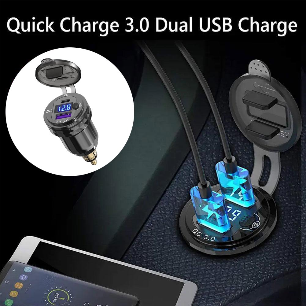 AliExpress For Triumph Tiger 900 For BMW R1250GS R1300GS Motorcycle 36W PD3.0 QC3.0 USB Type C PD Fast Charger Power Adapter Hella DIN Plug, view 5