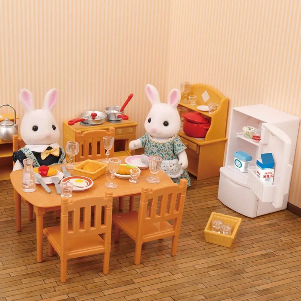 AliExpress Forest Animal Family Dollhouse Furniture 1/12 Miniature Toys Girl Dolls Accessories Bedroom Bathroom Dollhouse Kit For Dolls, view 3