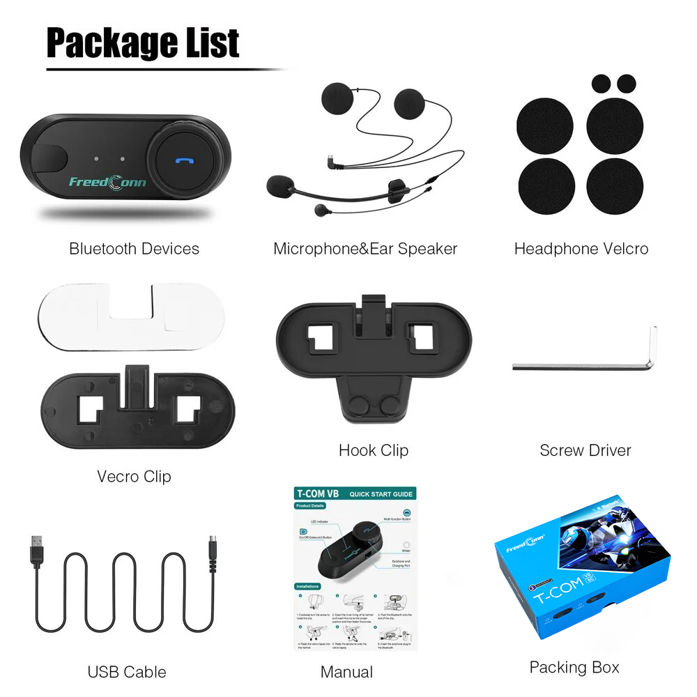AliExpress Freedconn Motorcycle Helmet Bluetooth Intercom Headset, view 6
