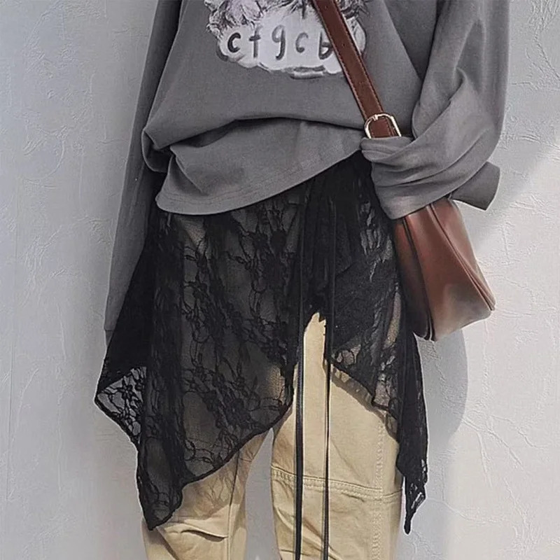 AliExpress Women's Lace-Up Layered Wrap Skirt