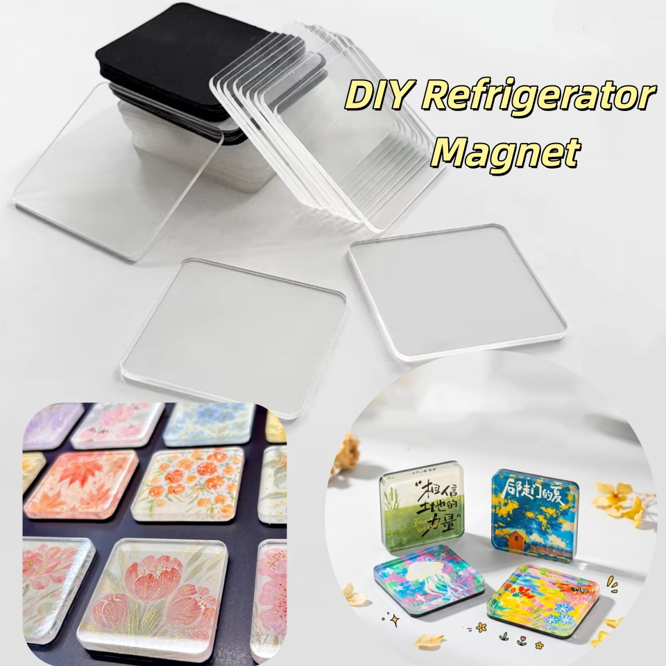AliExpress Fridge Magnets Material Kit Creative DIY Handmade Novelty Acrylic Magnetic Stickers Not Photo Included Souvenir Home Decor Gifts