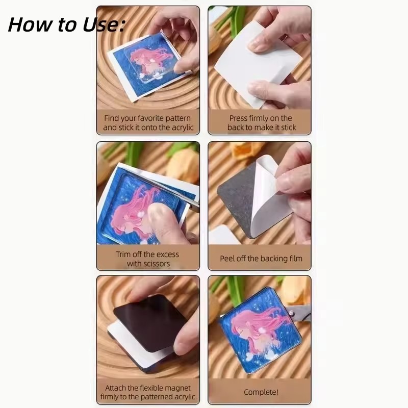 AliExpress Fridge Magnets Material Kit Creative DIY Handmade Novelty Acrylic Magnetic Stickers Not Photo Included Souvenir Home Decor Gifts, view 3