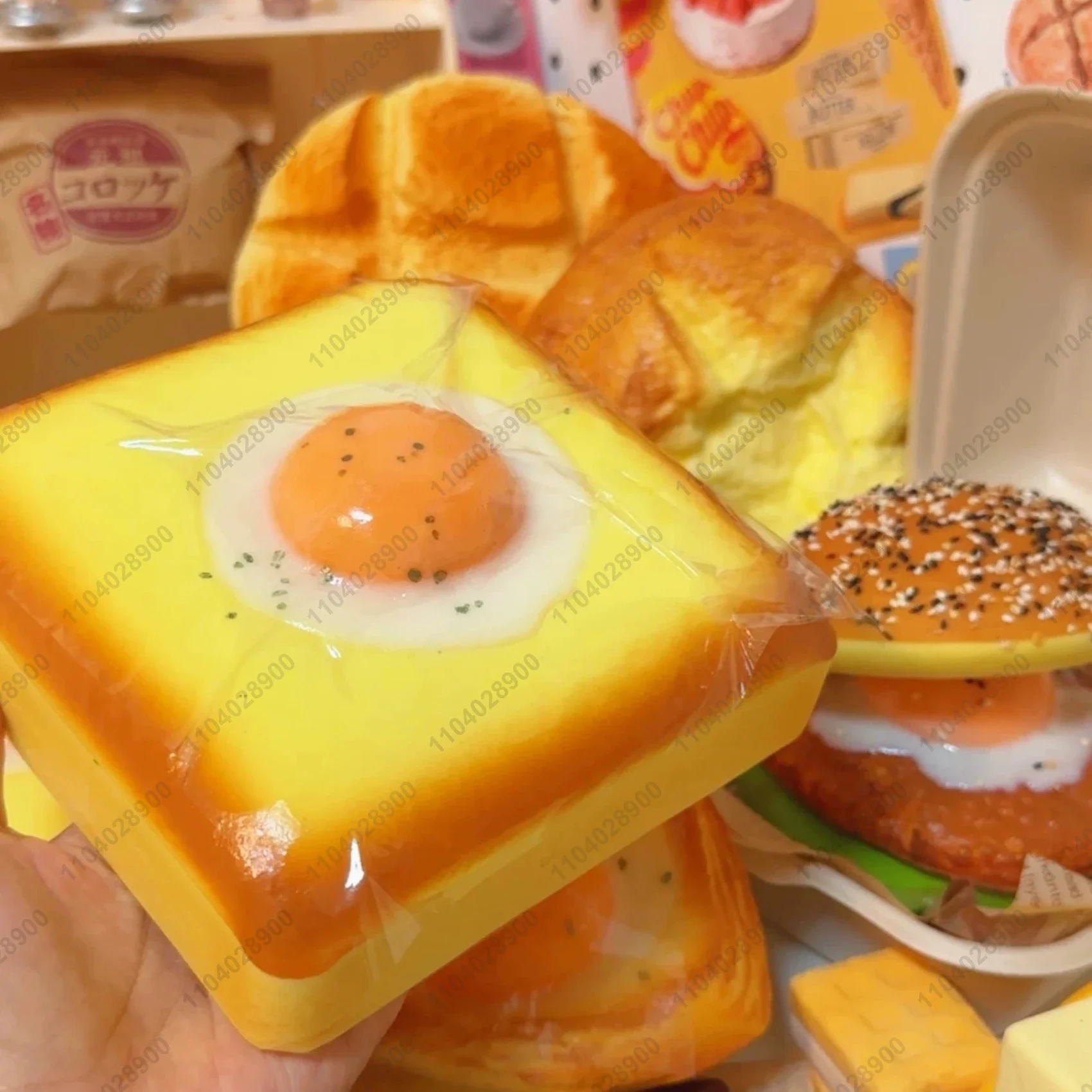 AliExpress Fried Egg Toast Squishy Toy, Slow Rising Squeeze Bread Toy, Stress Relief Hand Relax Fidget Toy for Kids Adults, view 5