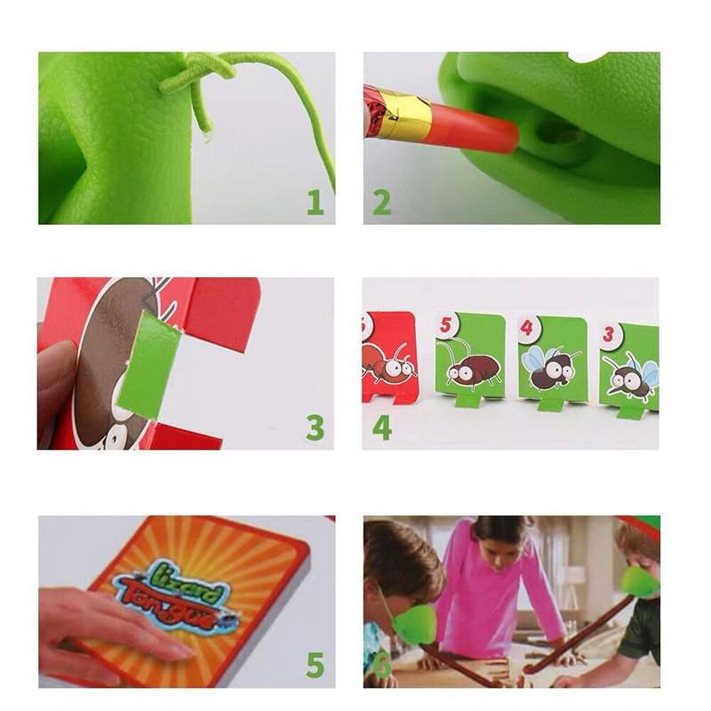 AliExpress Frog Lizard Mask Wagging Tongue Lick Cards Board Games for Children Family Party Toys Antistress Funny Desktop Puzzle Game Toys, view 2