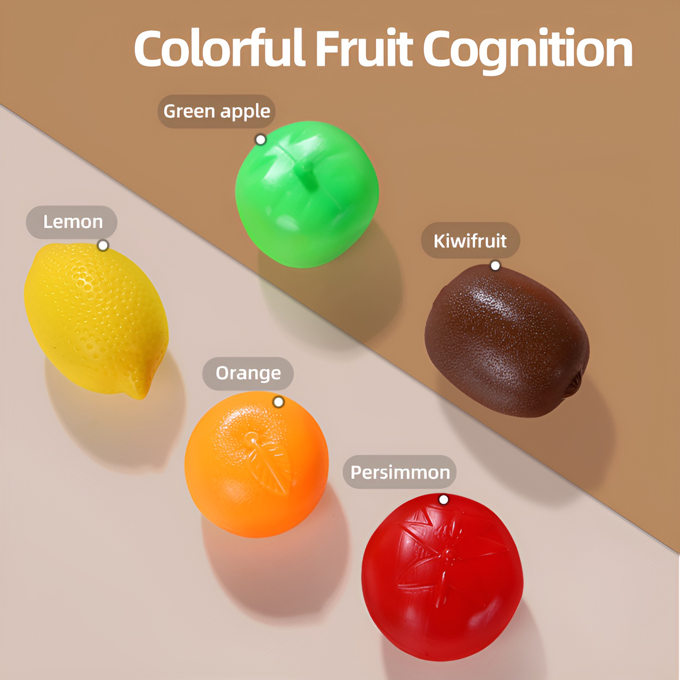 AliExpress Fruit Cecele Shape Color Color Fruit Cognition Rainbow Cecele Interactive Game Toy, view 4