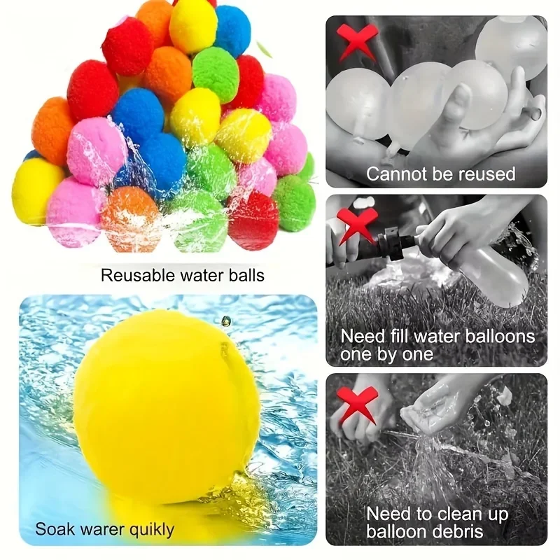 AliExpress Fun Reusable Water Balls, Reusable Water Balloons For Outdoor Toys And Games, Water Toys, Summer Toy Balls For Pool And Backyard, view 4