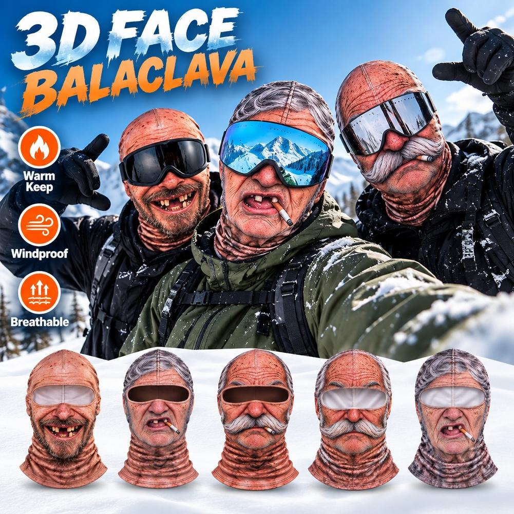 AliExpress Funny 3D Face Full Balaclava Hood, view 3