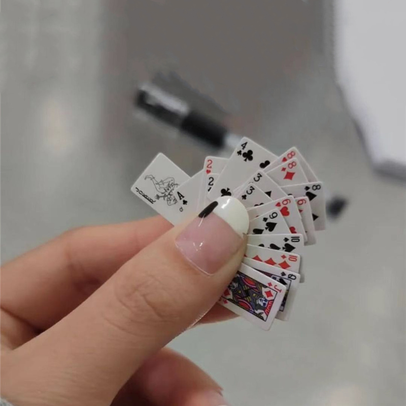 AliExpress Funny Cute Mini Playing Cards Poker Games Super Small Cards Spoof Gifts Travel Toys Prank Props Dollhouse Miniature Poker Card