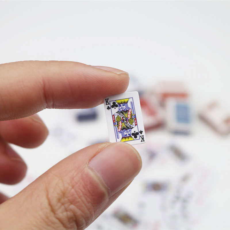 AliExpress Funny Cute Mini Playing Cards Poker Games Super Small Cards Spoof Gifts Travel Toys Prank Props Dollhouse Miniature Poker Card, view 2
