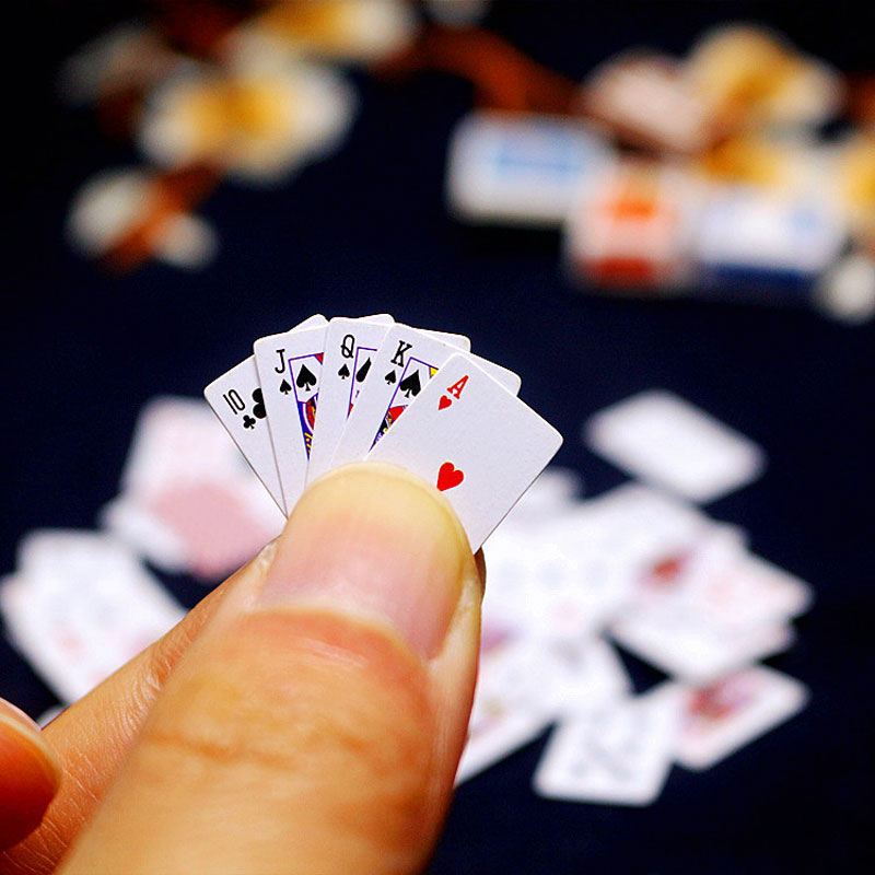 AliExpress Funny Cute Mini Playing Cards Poker Games Super Small Cards Spoof Gifts Travel Toys Prank Props Dollhouse Miniature Poker Card, view 3