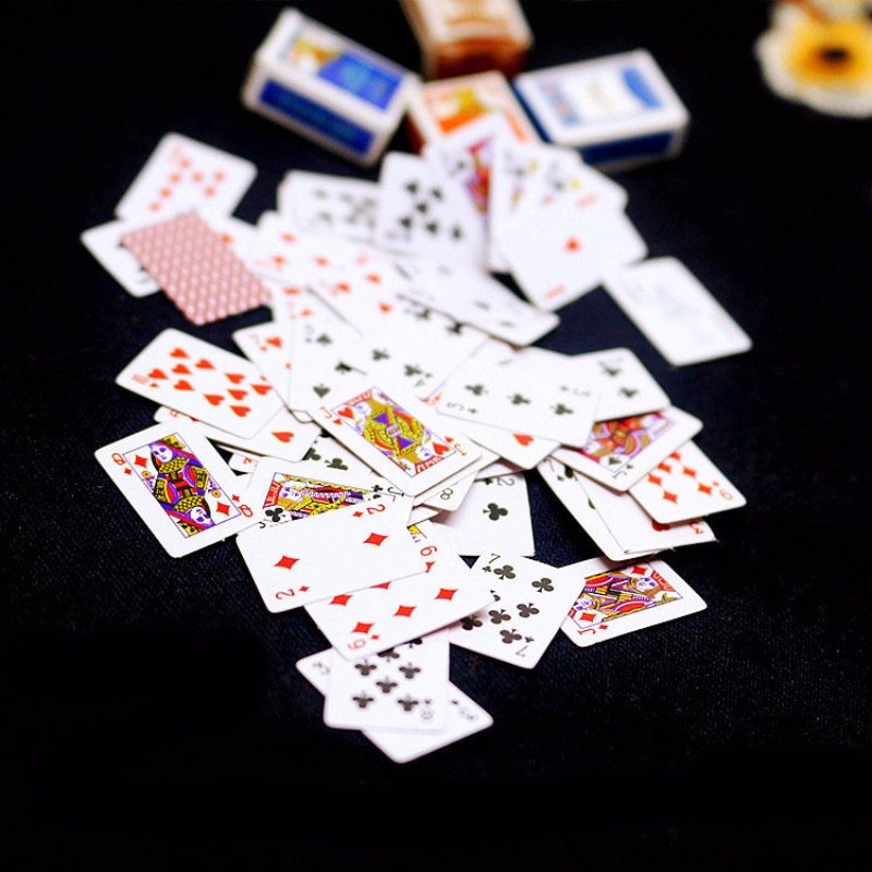 AliExpress Funny Cute Mini Playing Cards Poker Games Super Small Cards Spoof Gifts Travel Toys Prank Props Dollhouse Miniature Poker Card, view 5