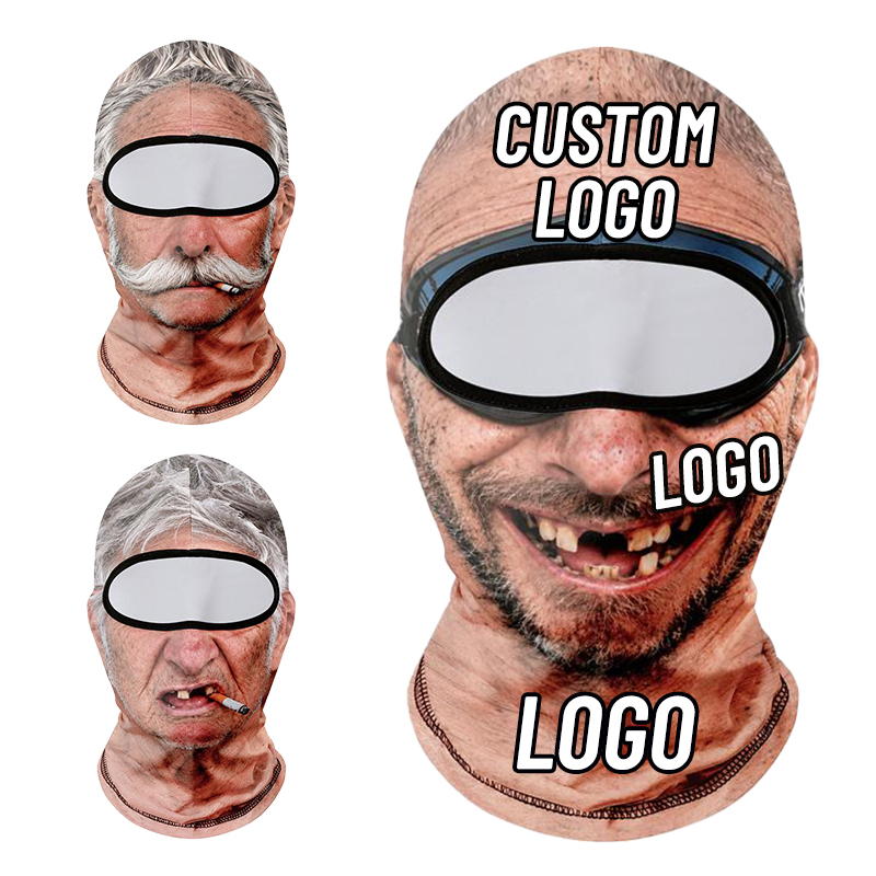 AliExpress Funny Old Man Ski Mask Realistic Face Balaclava Summer Winter 3D Printed Full Face Mask for Skiing Snowboarding Outdoor Sports, view 4