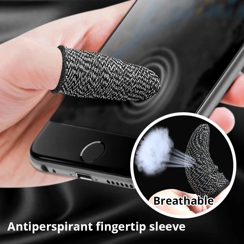 AliExpress Gaming Finger Sleeve Breathable Fingertips For PUBG Games Anti-Sweat Touch Screen Finger Cots Cover Sensitive Mobile Touch Glove, view 3