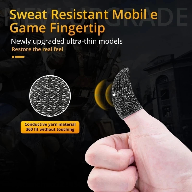 AliExpress Gaming Finger Sleeve Breathable Fingertips For PUBG Games Anti-Sweat Touch Screen Finger Cots Cover Sensitive Mobile Touch Glove, view 4