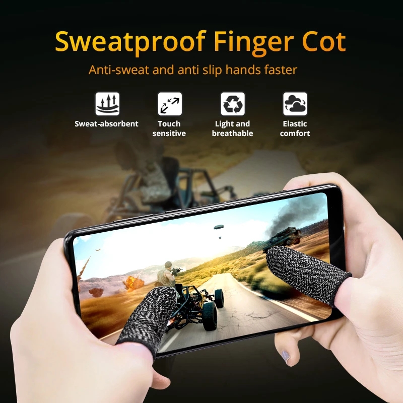 AliExpress Gaming Finger Sleeve Breathable Fingertips For PUBG Games Anti-Sweat Touch Screen Finger Cots Cover Sensitive Mobile Touch Glove, view 6