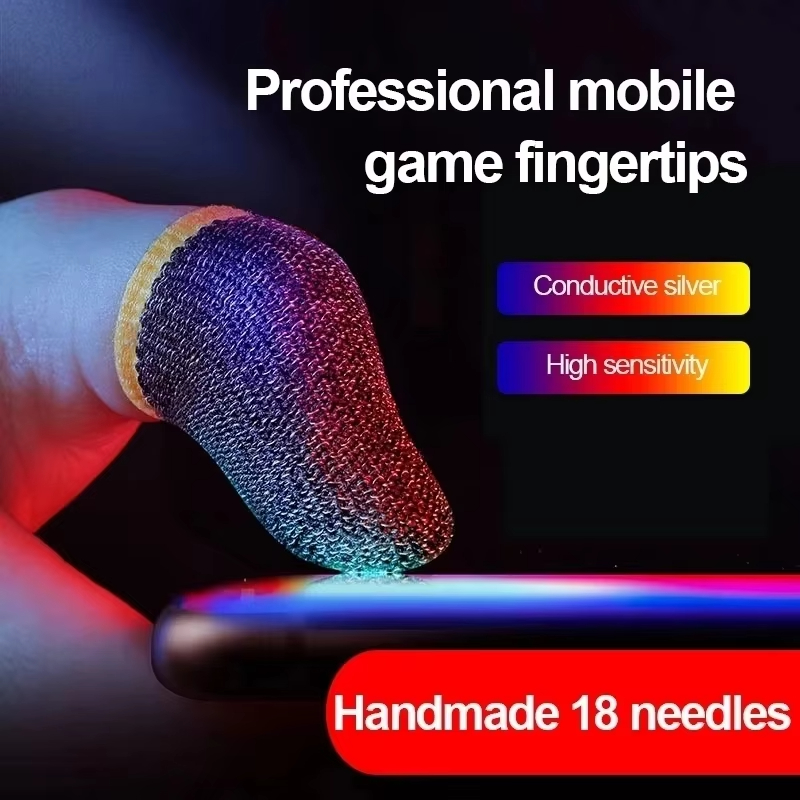 AliExpress Gaming Finger Sleeve Breathable Fingertips For PUBG Games Anti-Sweat Touch Screen Finger Cots Cover Sensitive Mobile Touch Glove, view 3