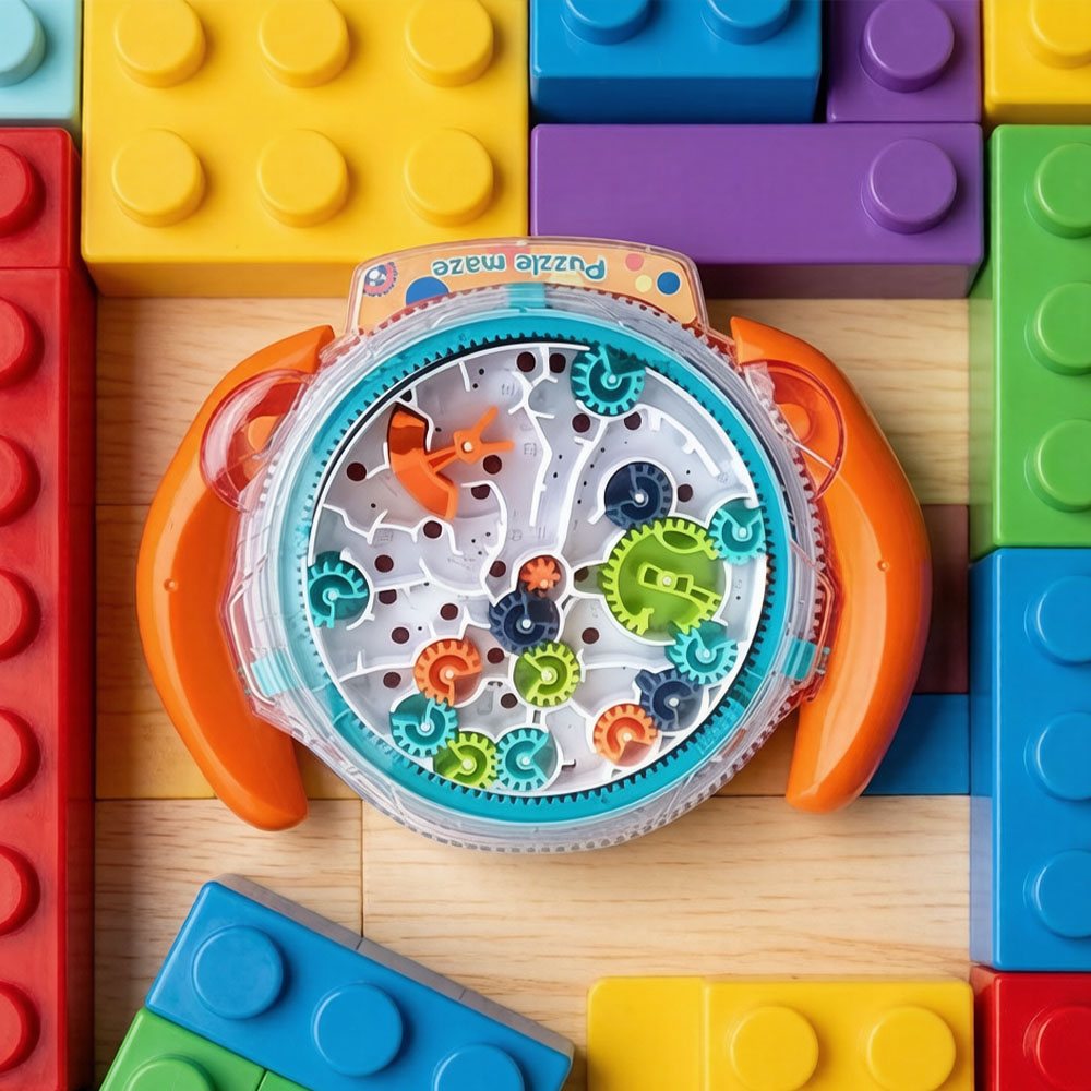 AliExpress Gear Linked Ball Maze Logic Challenge Fidget Gadget Orange & Blue 2 Shell Colors Optional Dual-hand Palm Control Focus, view 3