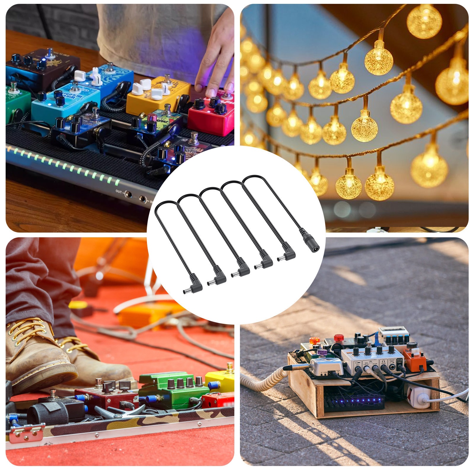 AliExpress General Guitar Effect Pedals 1 To 5 Way Power Daisy Chain Cables Fit For 9V DC Pedal Power Adapter Guitar Effector Accessories, view 6