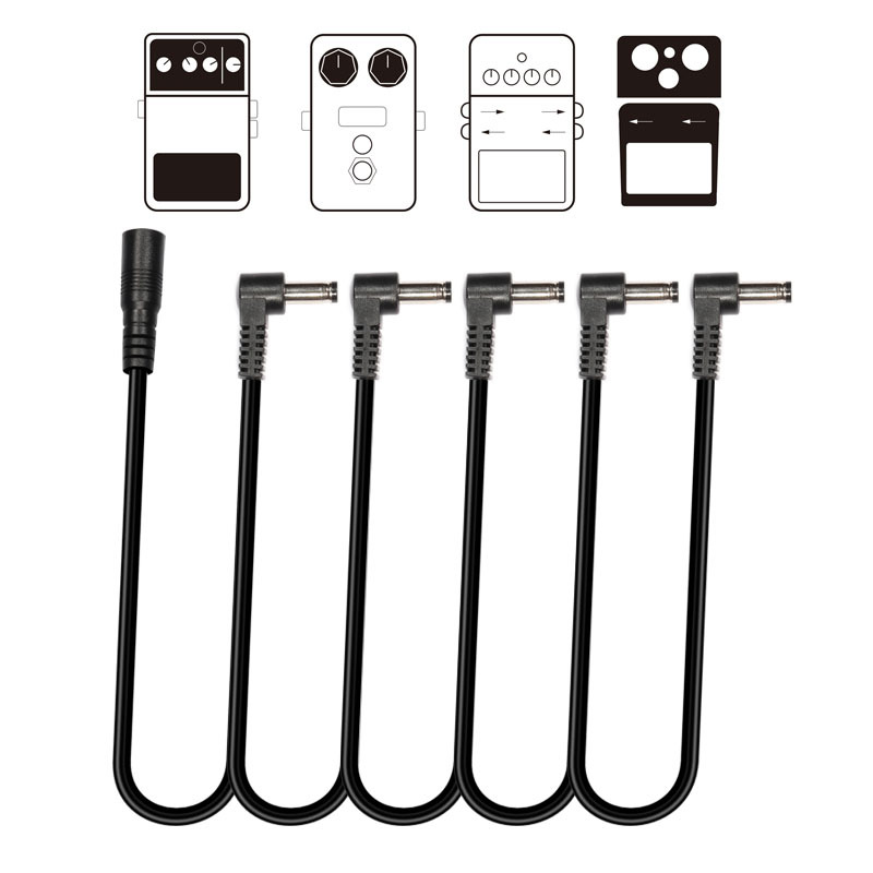 AliExpress General Guitar Effect Pedals 5 Way Power Daisy Chain Cables Fit For 9V DC Pedal Power Adapter Guitar Effector Accessories