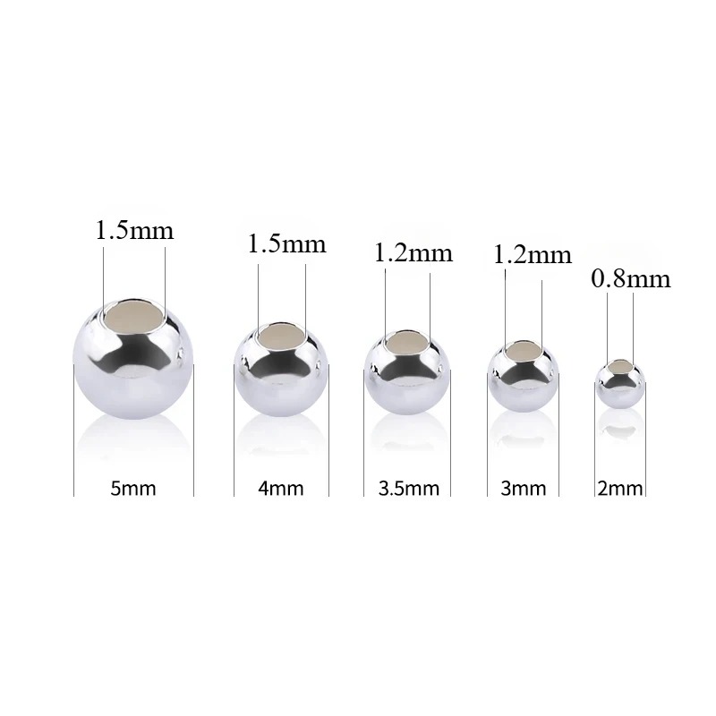 AliExpress 925 Sterling Silver Round Spacer Beads, view 3