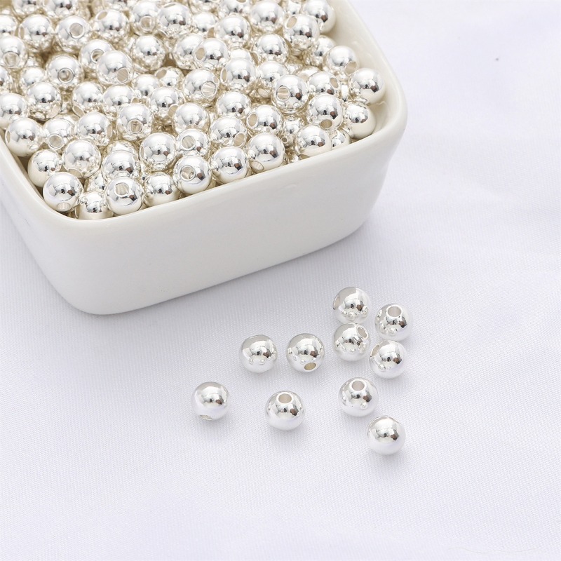 AliExpress 925 Sterling Silver Round Spacer Beads, view 4