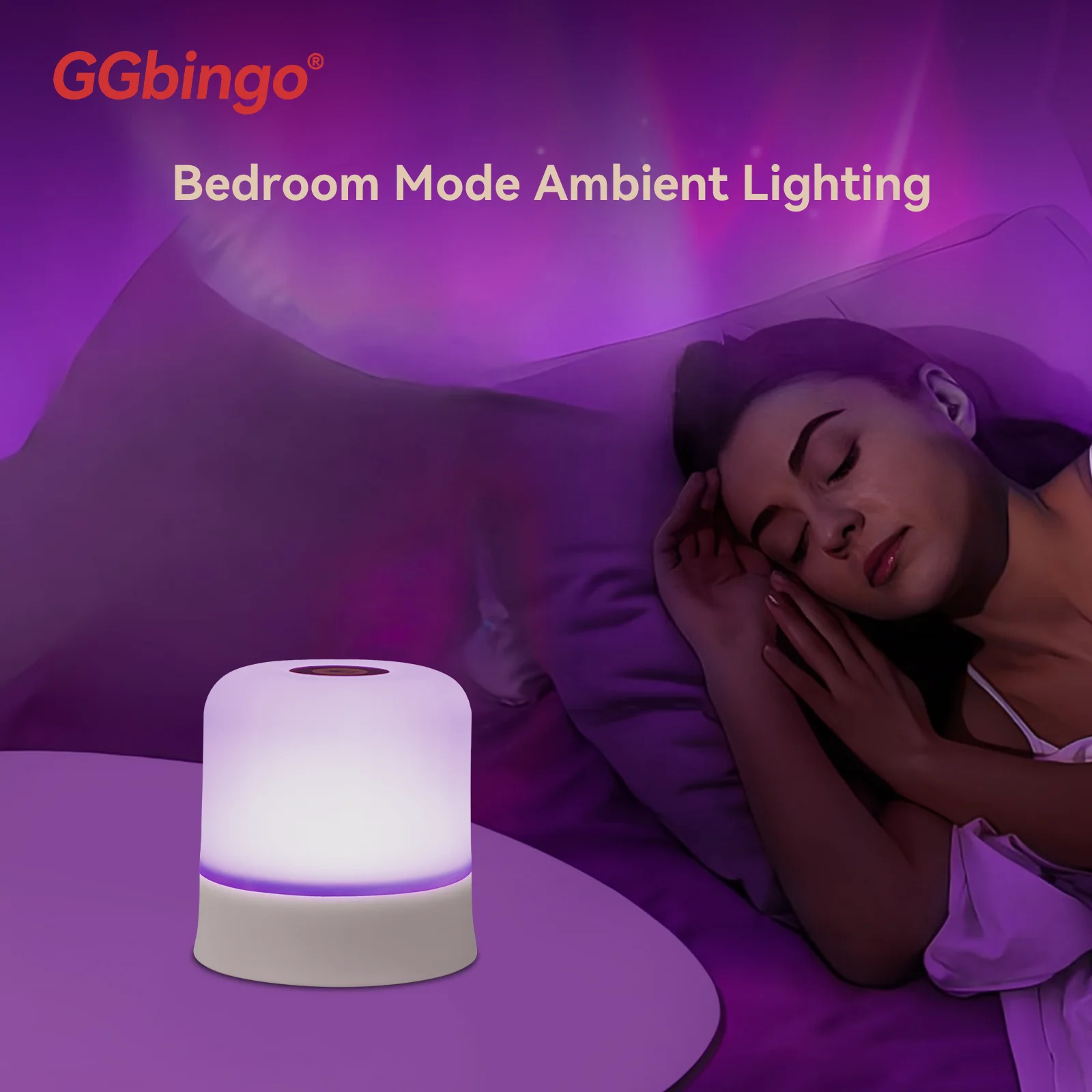 AliExpress GGbingo Touch Night Light Rechargeable Remote Control Night Light RGB Dimmable Table Lamp Ambient Light for Bedroom Living Room, view 5