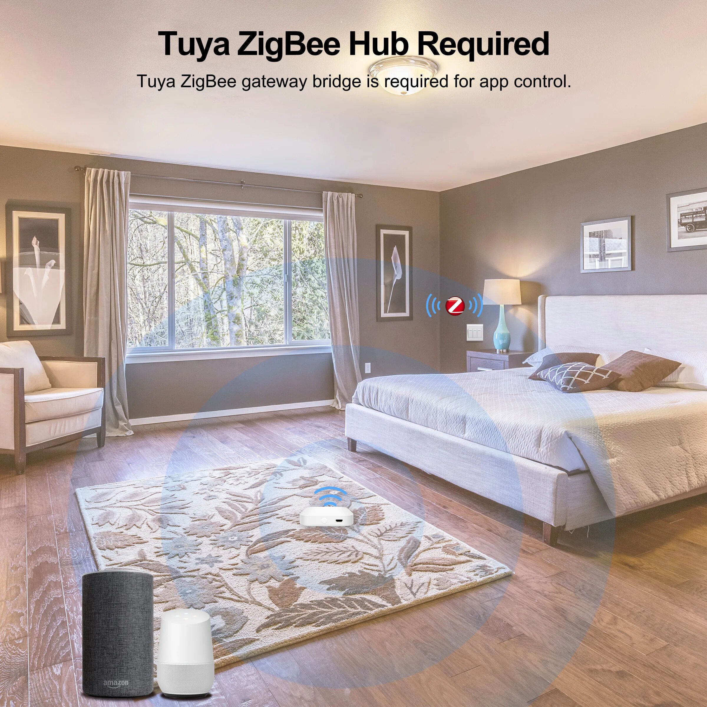 AliExpress GIRIER Tuya ZigBee 3.0 Smart Blind Curtain Switch Module 1/2 Gang for Roller Shutter Electric Motor Works with Alexa Google Home, view 5