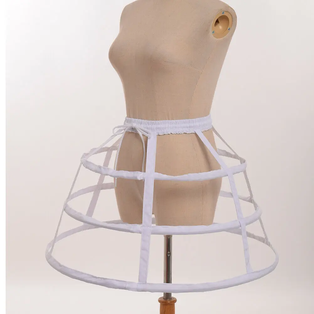 AliExpress Girls 3 Hoops Crinoline Cage Bustle Petticoat Women Adjustable Pannier for Dress, view 2
