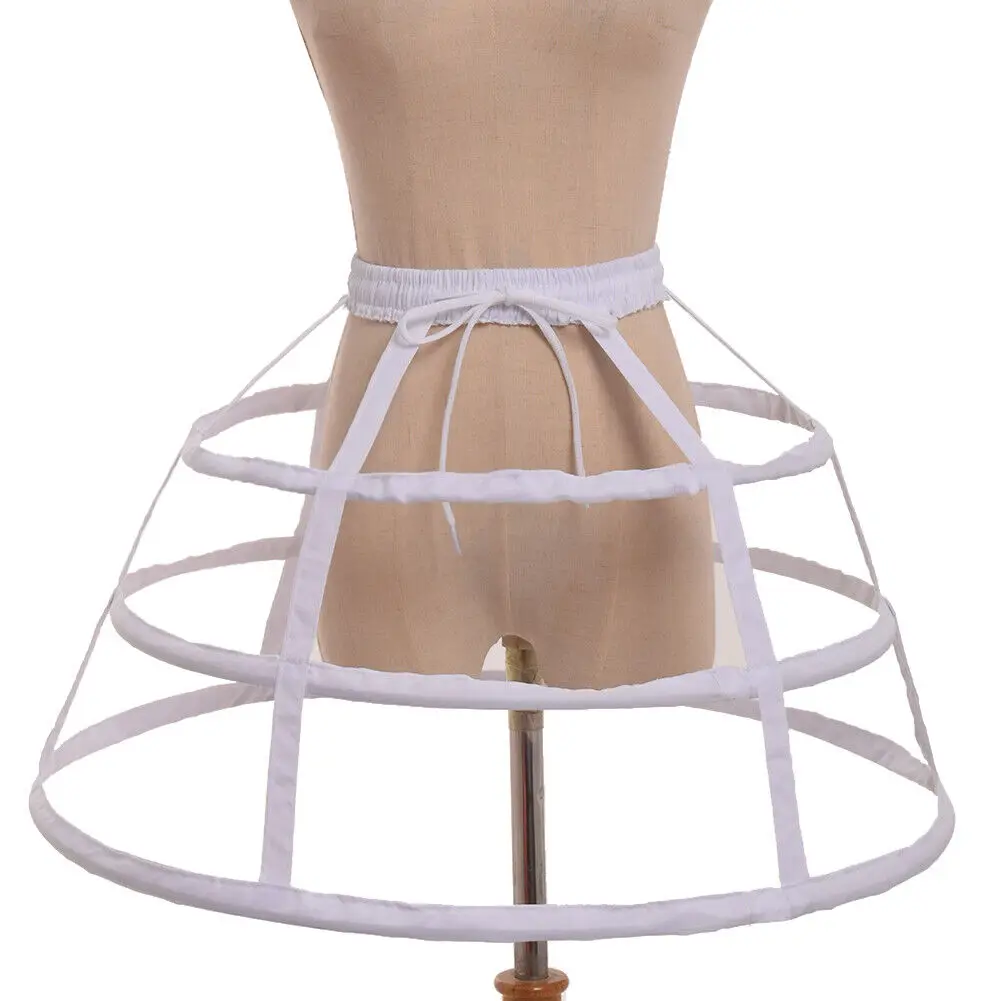 AliExpress Girls 3 Hoops Crinoline Cage Bustle Petticoat Women Adjustable Pannier for Dress, view 3