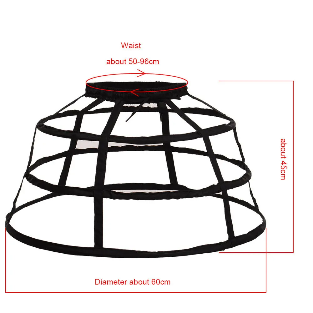 AliExpress Girls 3 Hoops Crinoline Cage Bustle Petticoat Women Adjustable Pannier for Dress, view 4