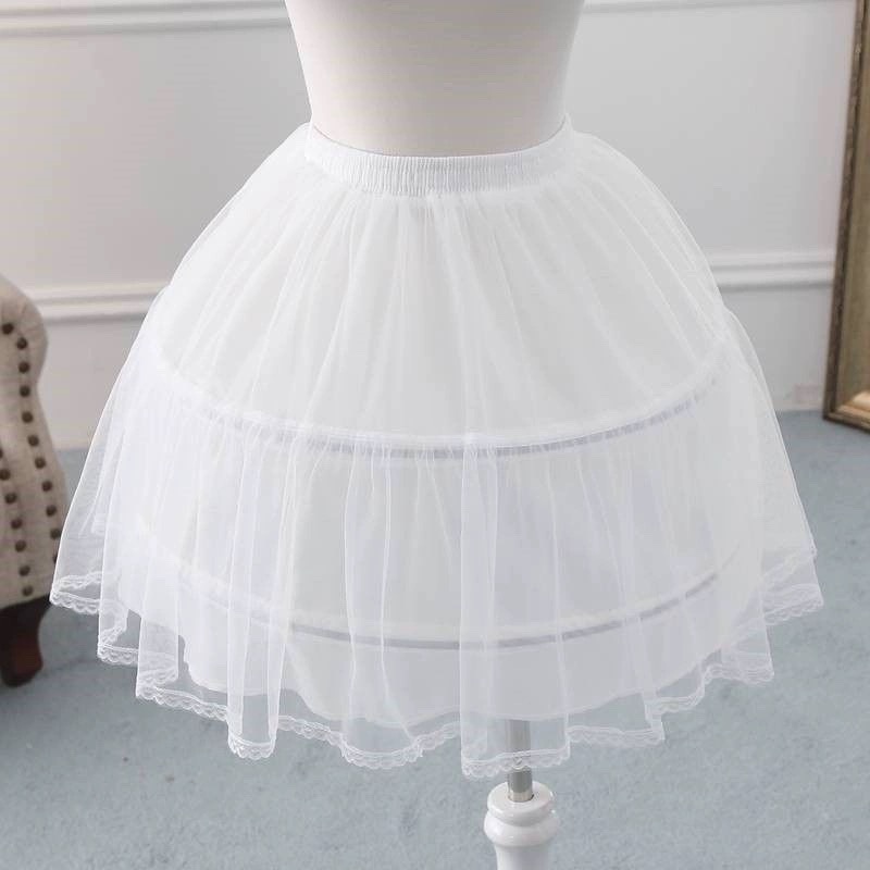 AliExpress Girls Crinoline Petticoat with 2 Hoops Under Skirt Short White Underskirt A-line Ball Gown Petticoats