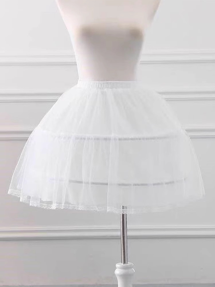 AliExpress Girls Crinoline Petticoat with 2 Hoops Under Skirt Short White Underskirt A-line Ball Gown Petticoats, view 2