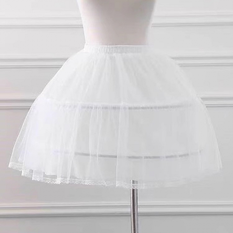 AliExpress Girls Crinoline Petticoat with 2 Hoops Under Skirt Short White Underskirt A-line Ball Gown Petticoats, view 4