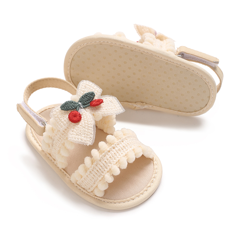 AliExpress Girls' summer sandals 0-18 months old, cute bow cherry decoration, soft sole, breathable, casual and comfortable, view 4