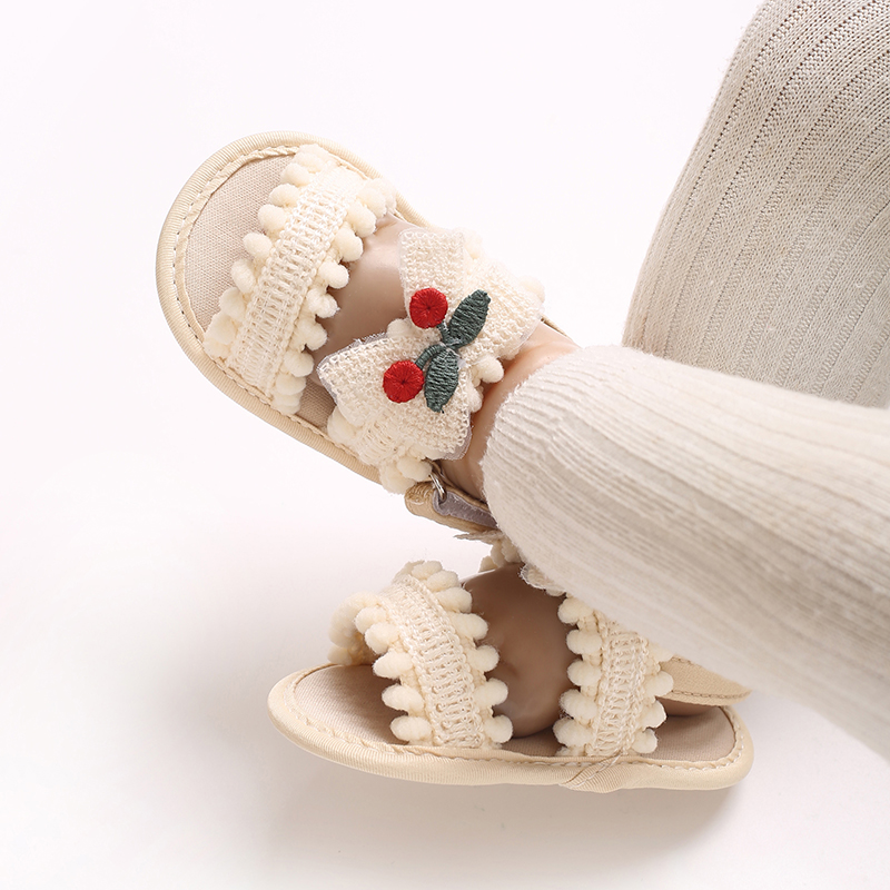 AliExpress Girls' summer sandals 0-18 months old, cute bow cherry decoration, soft sole, breathable, casual and comfortable, view 6