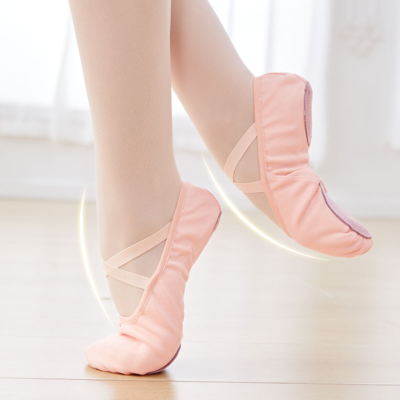 AliExpress Girls Women Ballet Shoes Stretch Ballet Flats Free-lace Canvas Dance Slippers Elastic Split Soft Sole Ballet Dance Shoe for Kids