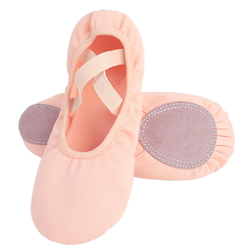 AliExpress Girls Women Ballet Shoes Stretch Ballet Flats Free-lace Canvas Dance Slippers Elastic Split Soft Sole Ballet Dance Shoe for Kids, view 6