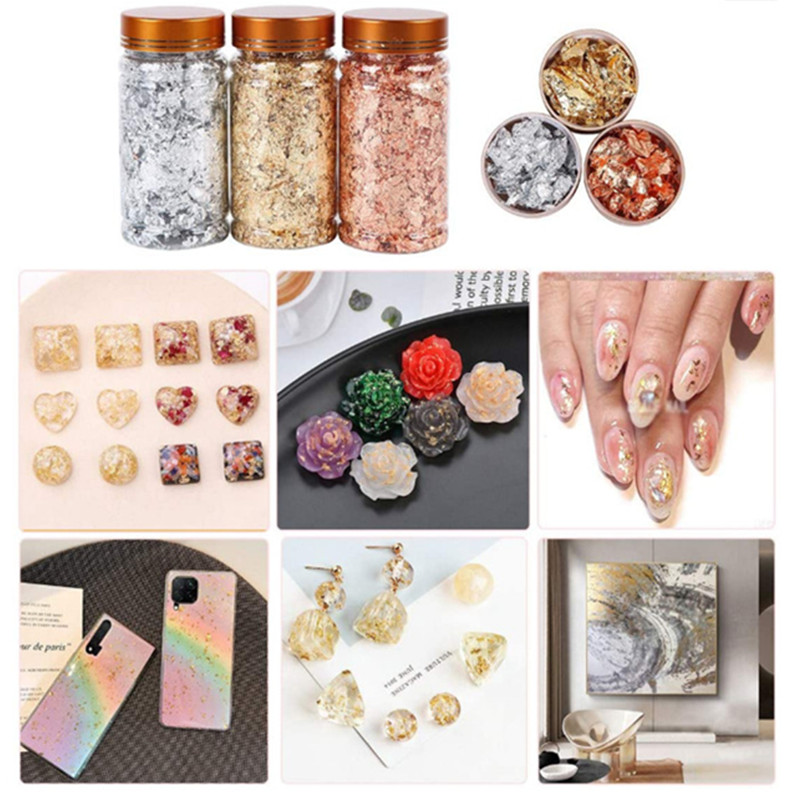 AliExpress Gold and Silver Foil Flakes for Resin Crafts, view 4