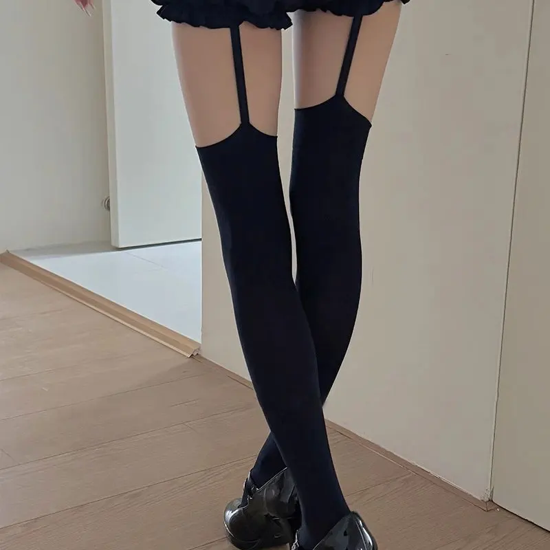 AliExpress Gothic Cross Gyaru Stockings Women Sexy Belt Black Stockings Luxury Knee-socks Stocking White Thigh Highs Socks Lolita Pantyhose, view 4