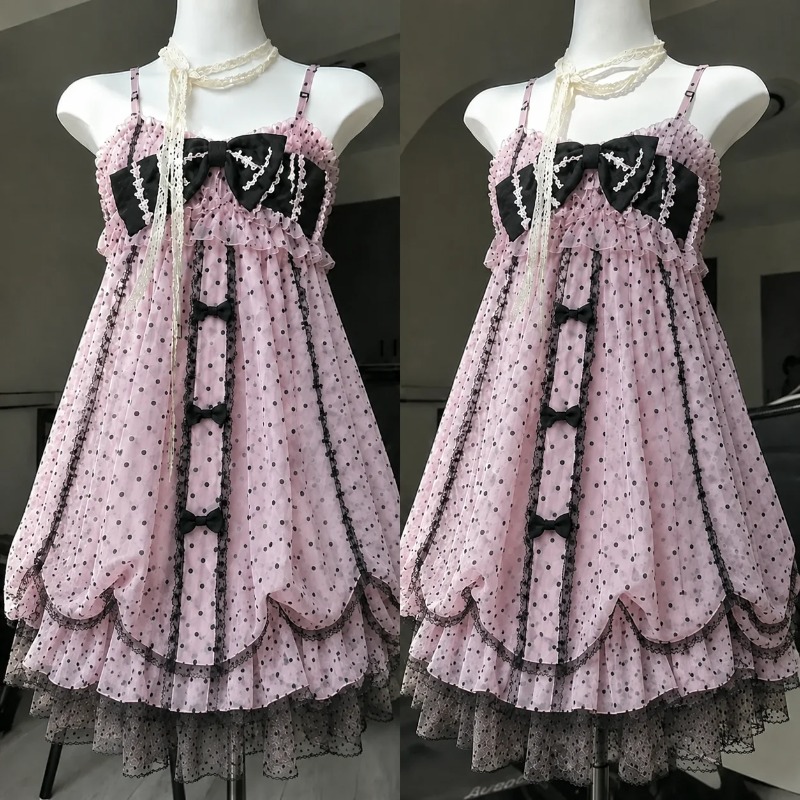 AliExpress Gothic Retro Sweet Bud Mini Dress Women Harajuku Y2k Strap Dress Y2K Aesthetic Club Party Fashion Outfits, view 6