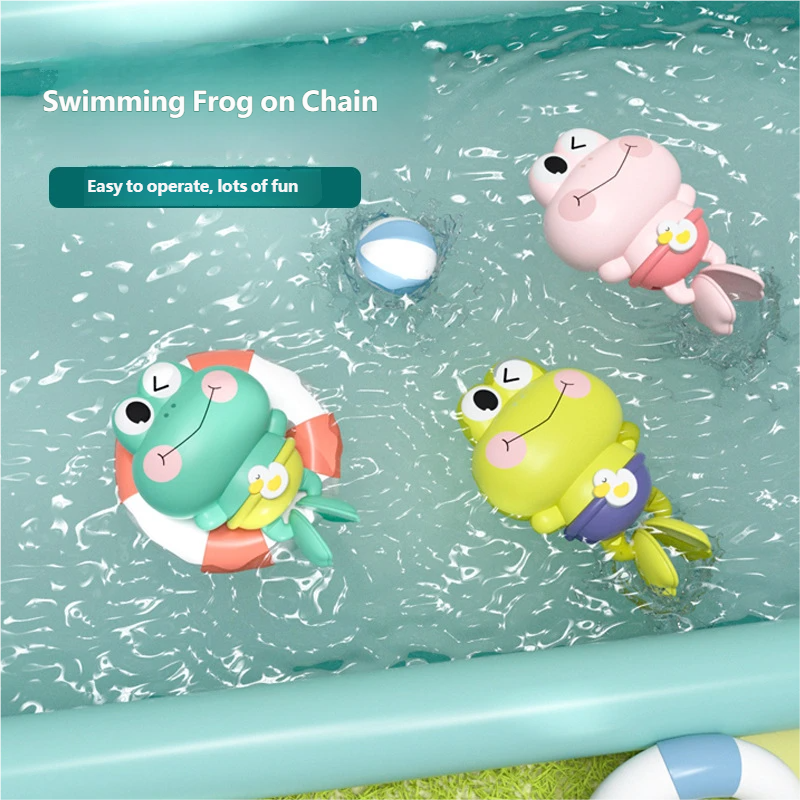 AliExpress Gowinbaby Clockwork Frog Bath Toy Kids Floating Swimming Frog Children Bathtub Play Toy, view 4