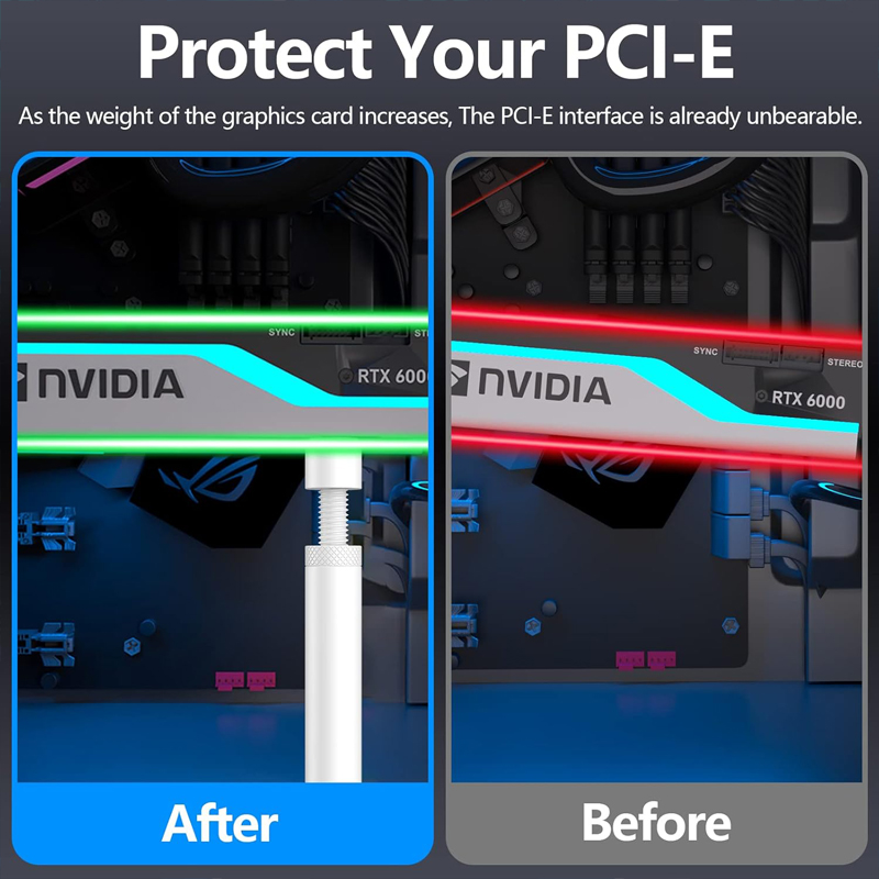 AliExpress GPUHOLD White Graphics Card GPU Support Bracket Video Card Sag Holder Bracket GPU Holder Anti Sag Stand Aluminum Holder 27-120mm, view 2