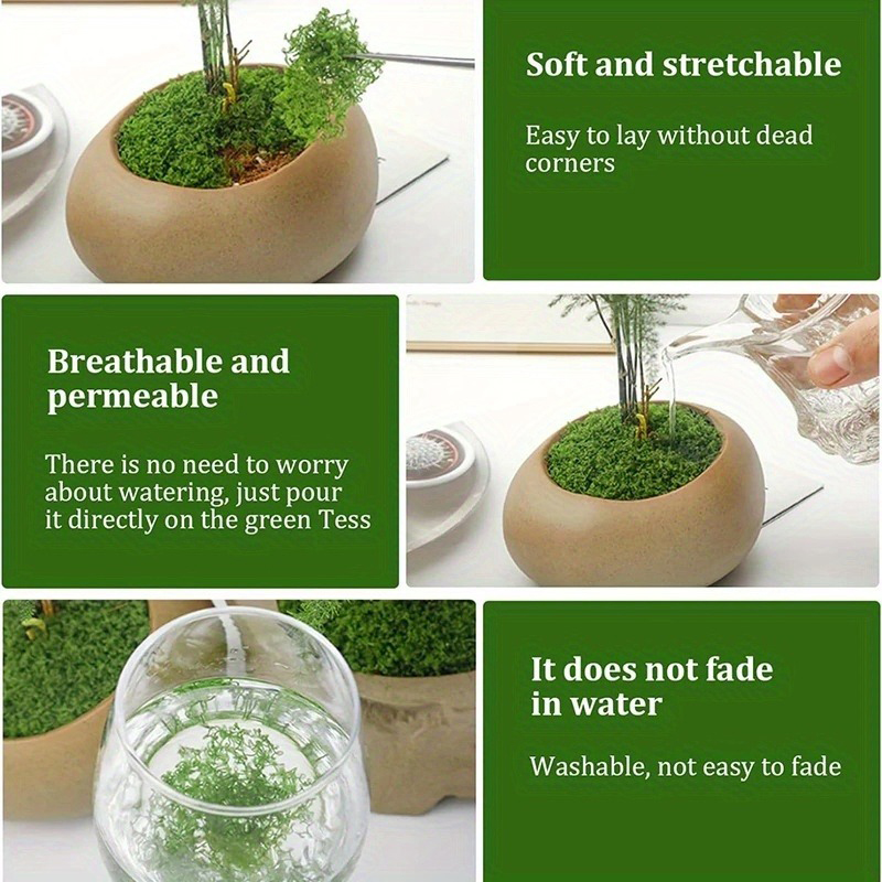 AliExpress Green Fake Moss DIY Crafts Grass Artificial Moss Faux Preserved Moss Green Plant Home Room Garden Decor Landscape Fake Grass, view 5