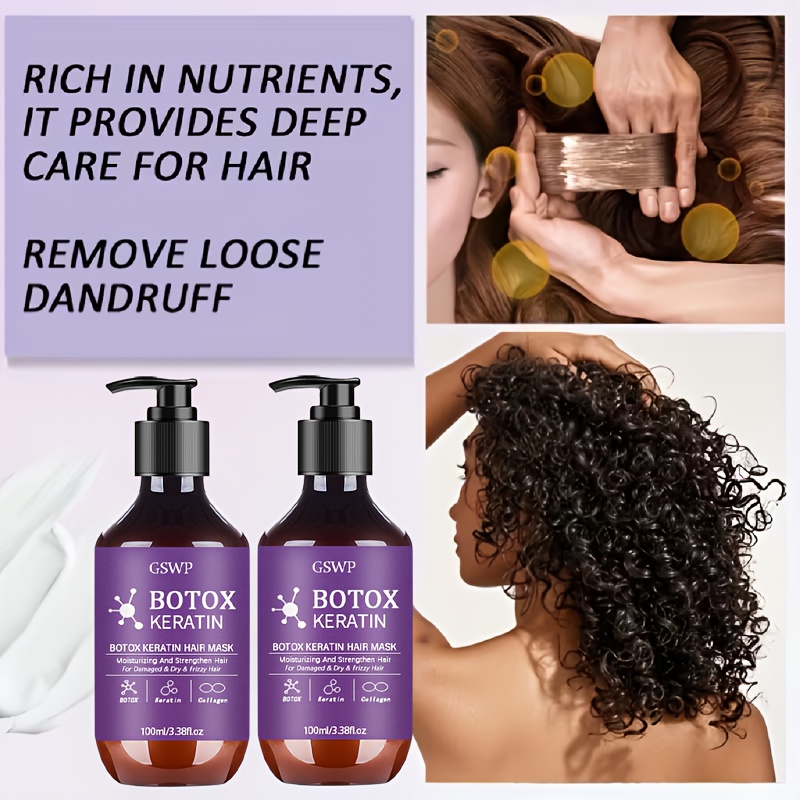 AliExpress GSWP Botox Keratin Hair Mask, moisturizes and strengthens damaged hair, reduces frizz, split ends and tangles.100ml/200ml, view 4