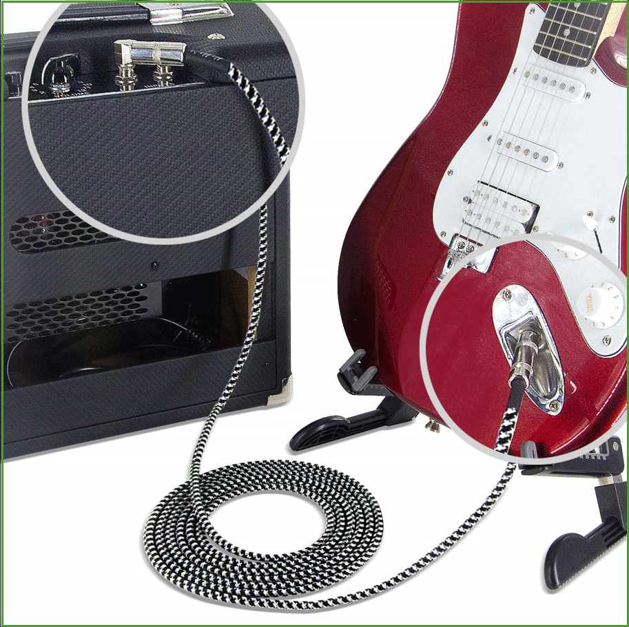 AliExpress Guitar Cable 10/20ft Electric Instrument Bass AMP Cord for Electric Guitar Mandolin, Pro Audio (Right Angle to Straight, Black), view 6