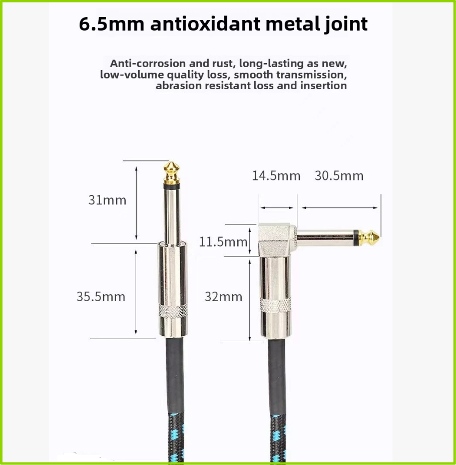 AliExpress Guitar Cable 10/20ft Electric Instrument Bass AMP Cord for Electric Guitar Mandolin, Pro Audio (Right Angle to Straight, Black), view 5