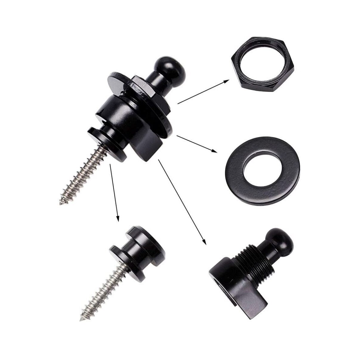 AliExpress Guitar Strap Buttons Pins 1/2PCS 3 Color For Choose Premium Guitar Strap Locks Metal Security Strap Buttons Metal End Pins, view 4