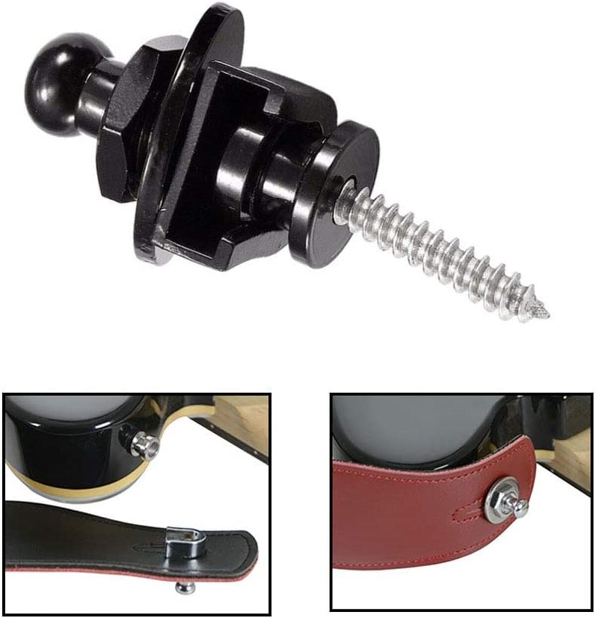 AliExpress Guitar Strap Buttons Pins 1/2PCS 3 Color For Choose Premium Guitar Strap Locks Metal Security Strap Buttons Metal End Pins, view 2